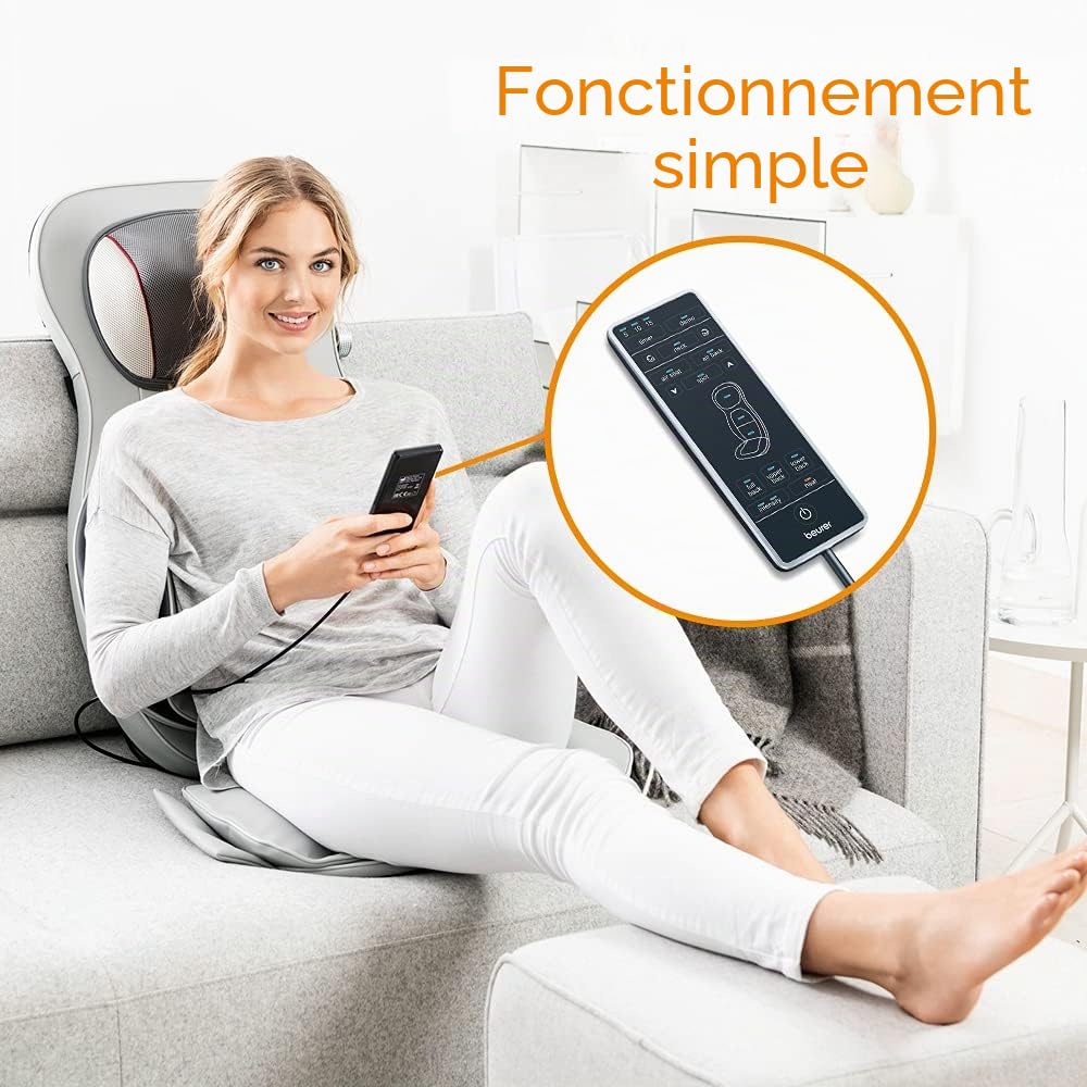 Beurer Housse de Siège MG 320 HD 3 en 1 | Massage Shiatsu, Compression d'Air et Ponctuel & FM 60 Appareil de Massage des Pieds, 18 Têtes, Fonction Chaleur
