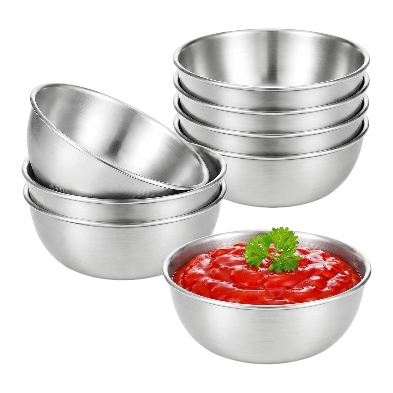 Tsophreniq Multicolor Sauce Cups, Stainless Steel Ramekin Dipping Sauce Cup, Individual Round Condiment Cups For Home Party Restaurant Metal Ramekins