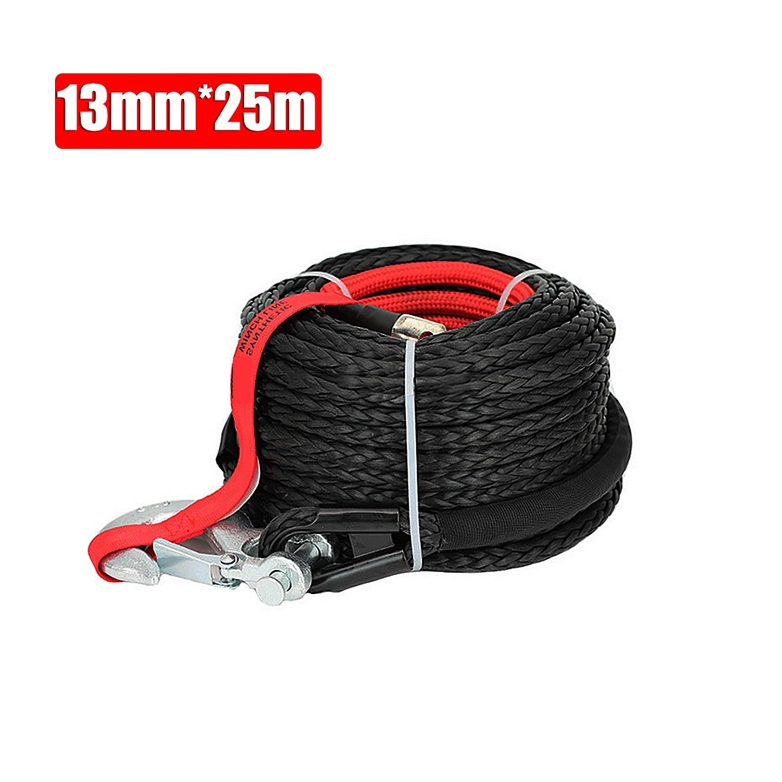 Kit de corde de treuil synthétique 13mm * 25m 12mm * 28m treuil synthétique corde voiture de remorquage 4x4 hors route remorque sangle résistance à la rupture Max 20500LBS for véhicule ATV SUV(12mmX28