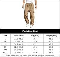 Vista 7 de THWEI Pantalones cargo para hombre, casuales, con cordón, de algodón, pantalones de trabajo al aire libre