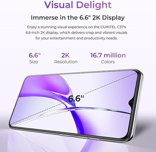 Miniatura 2 de OUKITEL Teléfono inteligente C37, 24 GB de RAM+256 GB de ROM, pantalla FHD+ 60Hz de 6.6 pulgadas, cámara de 48 MP+32 MP, 5150 mAh, Octa-Core,