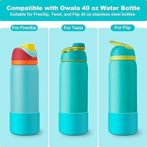 Vista 277 de 2PCS Silicone Water Bottle Boot for Owala 24oz 32oz 40oz, Anti-Slip Protective Sleeve Bottom Bumper Protector for FreeSip, Twist, and Flip Stainless