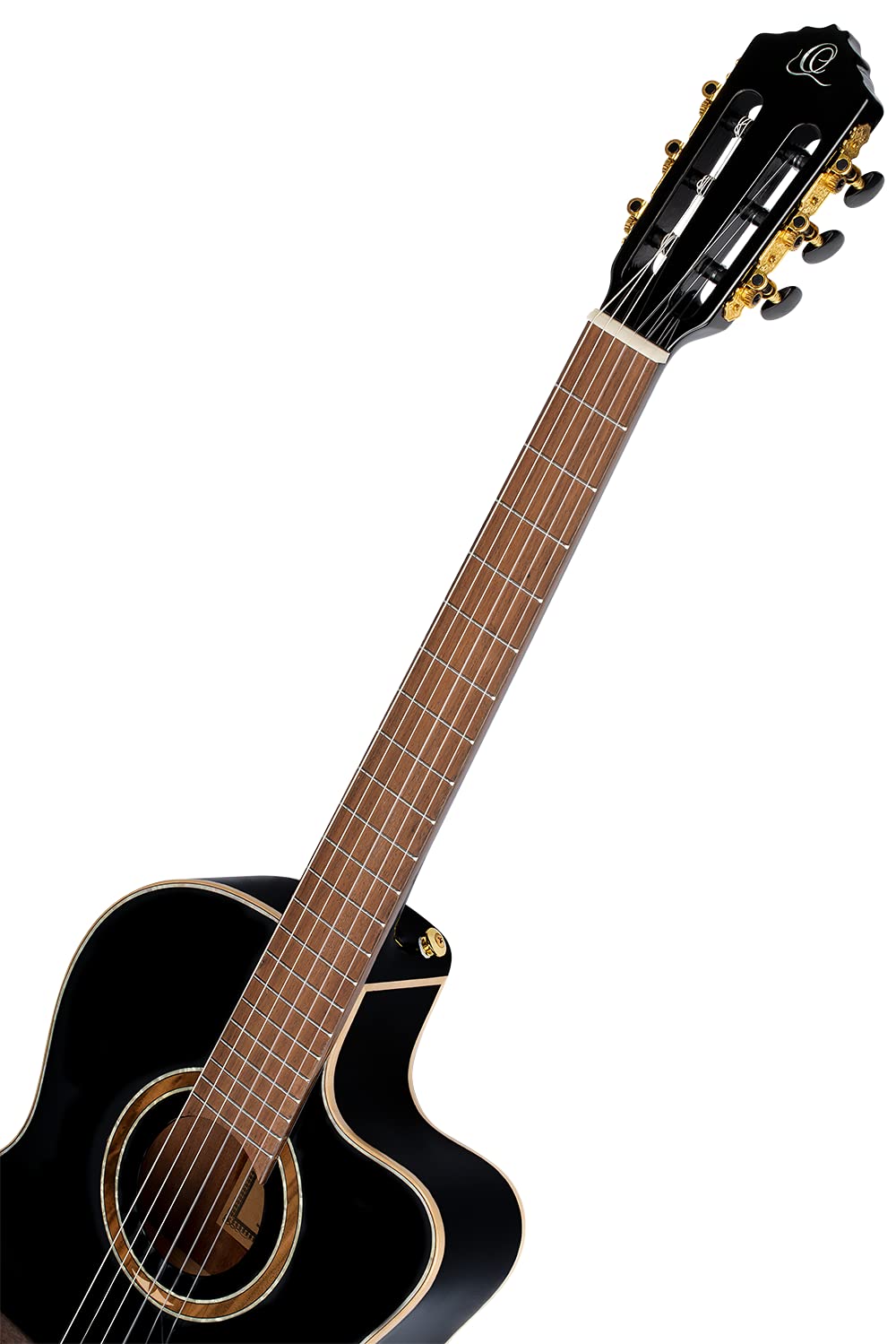 Ortega Classical Guitar Performer Series 4/4 Inclusive Custodia Manico Sottile Thinline Body - Nero (RCE138-T4BK)