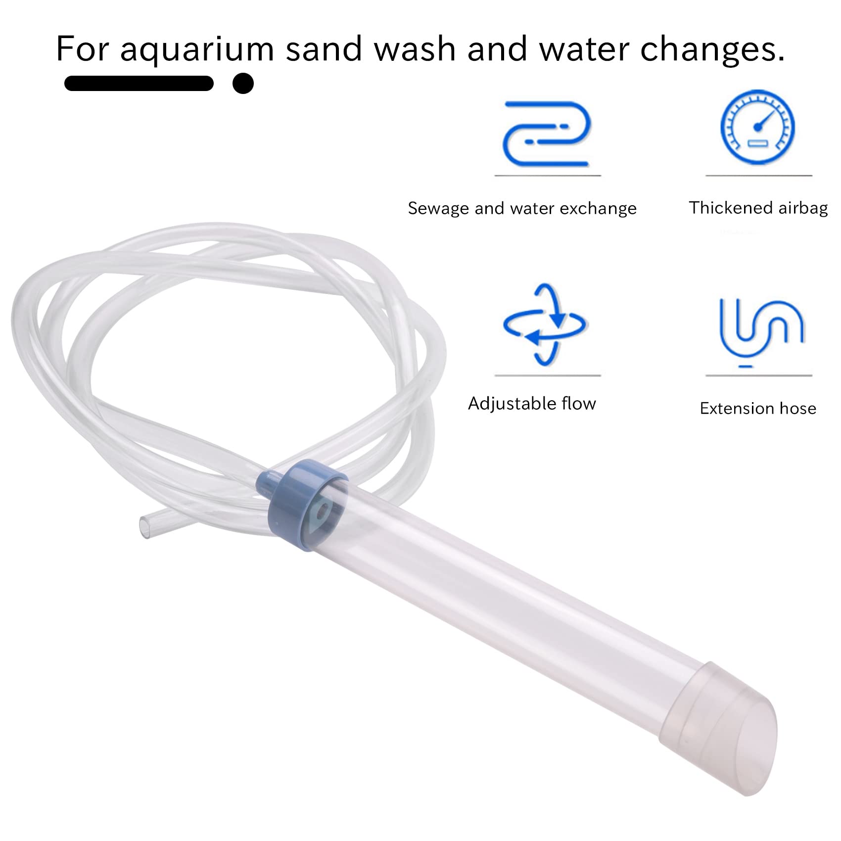 Pulitore Sifone Per Acquario | Sifone Per Ghiaia E Cambio Acqua | Tubo 150 Cm | Per Pesci E Acquari - Foto 6