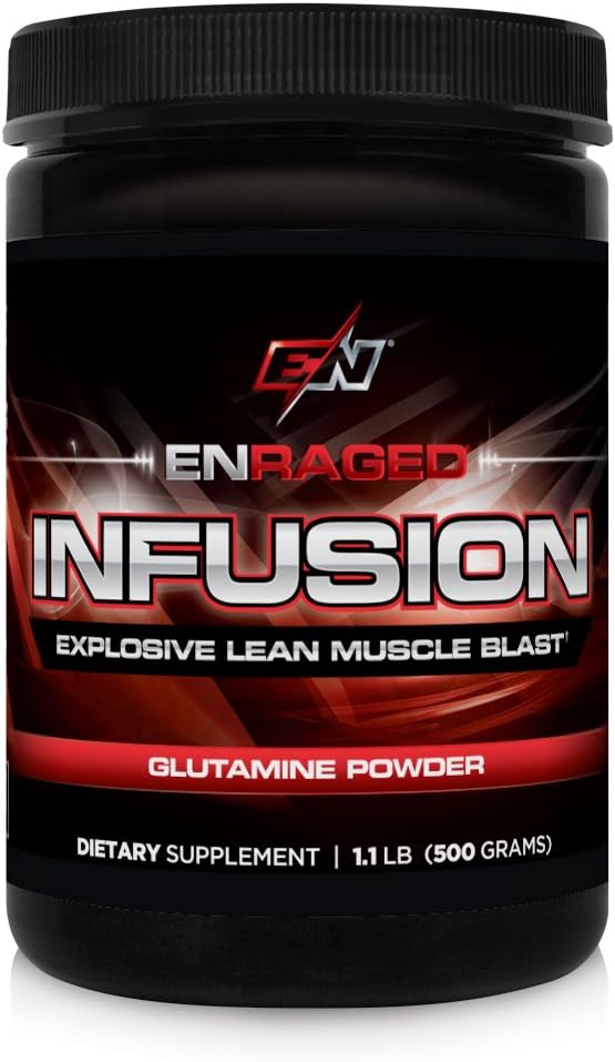 ENRAGED NUTRITION INFUSION Explosive Glutamine Blast: Advanced Amino Acid Formula For Muscle Recovery | Pharmaceutical-Grade Glutamine Powder – No Fillers or Binders, 500 Grams