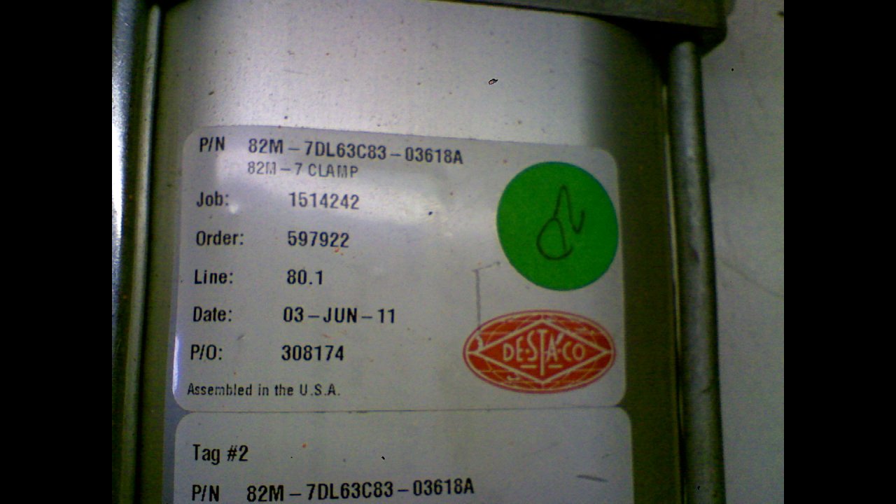 De-Sta-Co 82M-7Dl63c83-03618A Pneumatic Power Clamp 82M-7Dl63c83-03618A