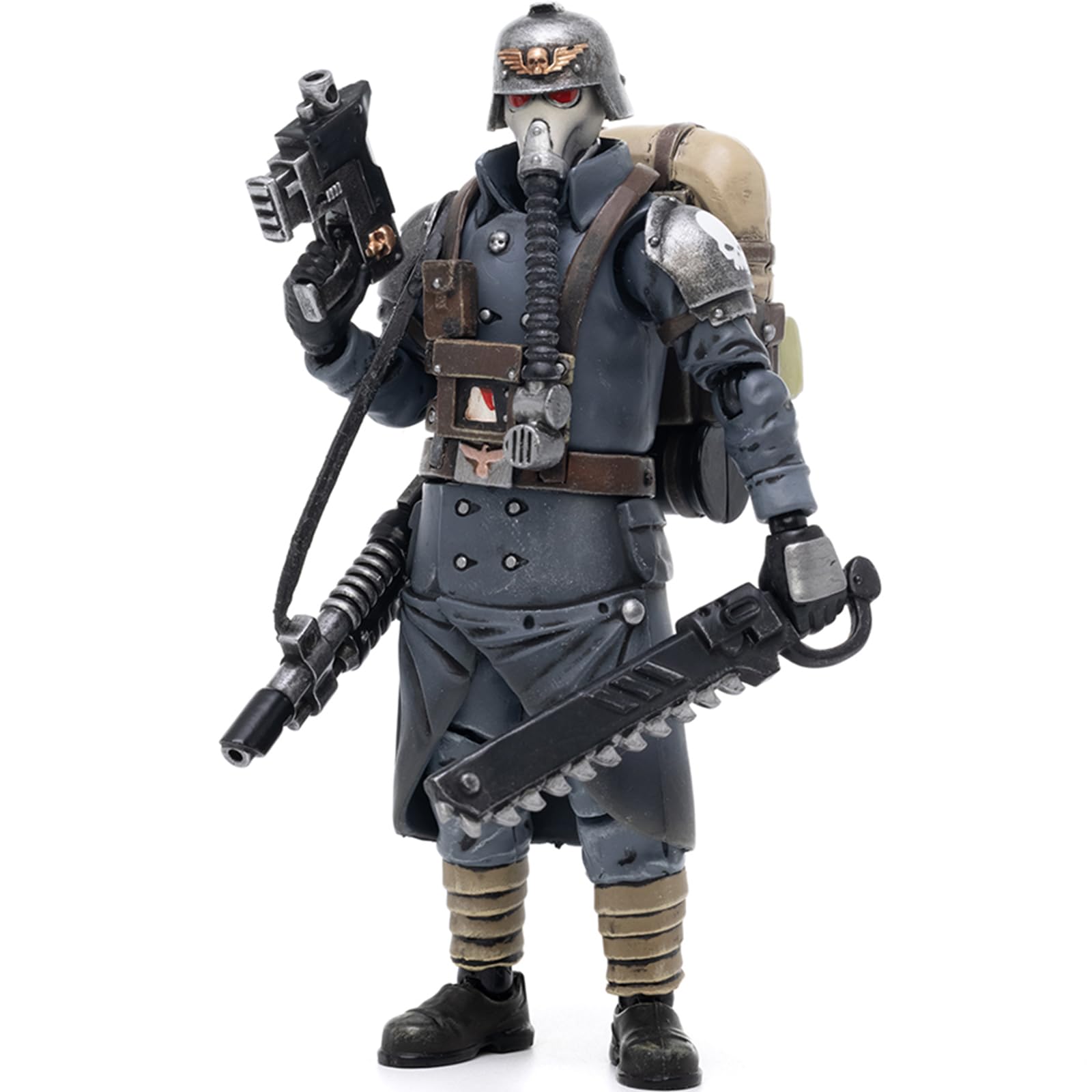 JOYTOY Warhammer 40k Astra Militarum Death Korps of Krieg Veteran Squad Sergeant 1/18 Action Figure Collect And Display Model