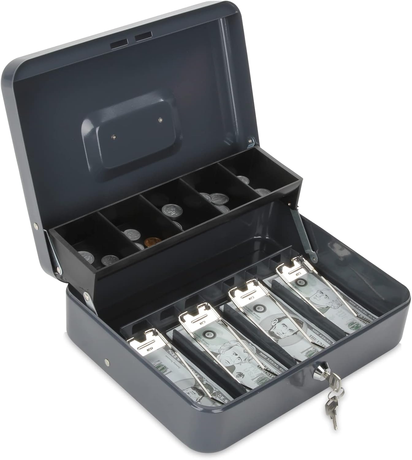 Polspag Cash Box with Combination Lock, Metal Money Box