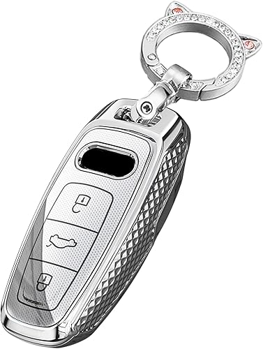 Miniatura 10 de SANRILY Funda para llavero inteligente chapado en PC para A3 A6 A6L 2020 2021 A7 A8 Q7 Q8 E-Tron S3 S6 S7 SQ7 RS6 RS7 Funda para llavero sin llave