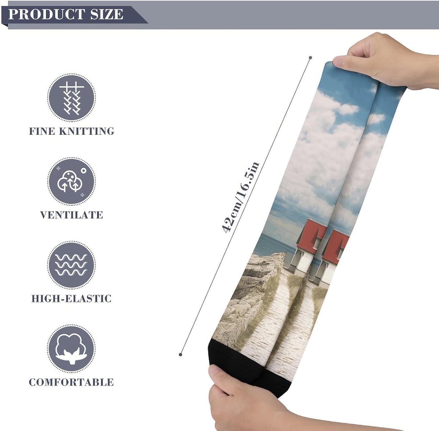 Lighthouse Backdrop Knee High Soccer Socks Moisture Wicking