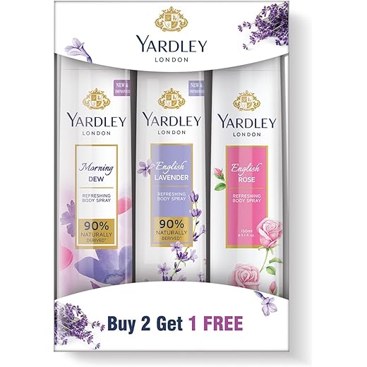 Yardley London Refreshing Deo Body Spray Tripack English La