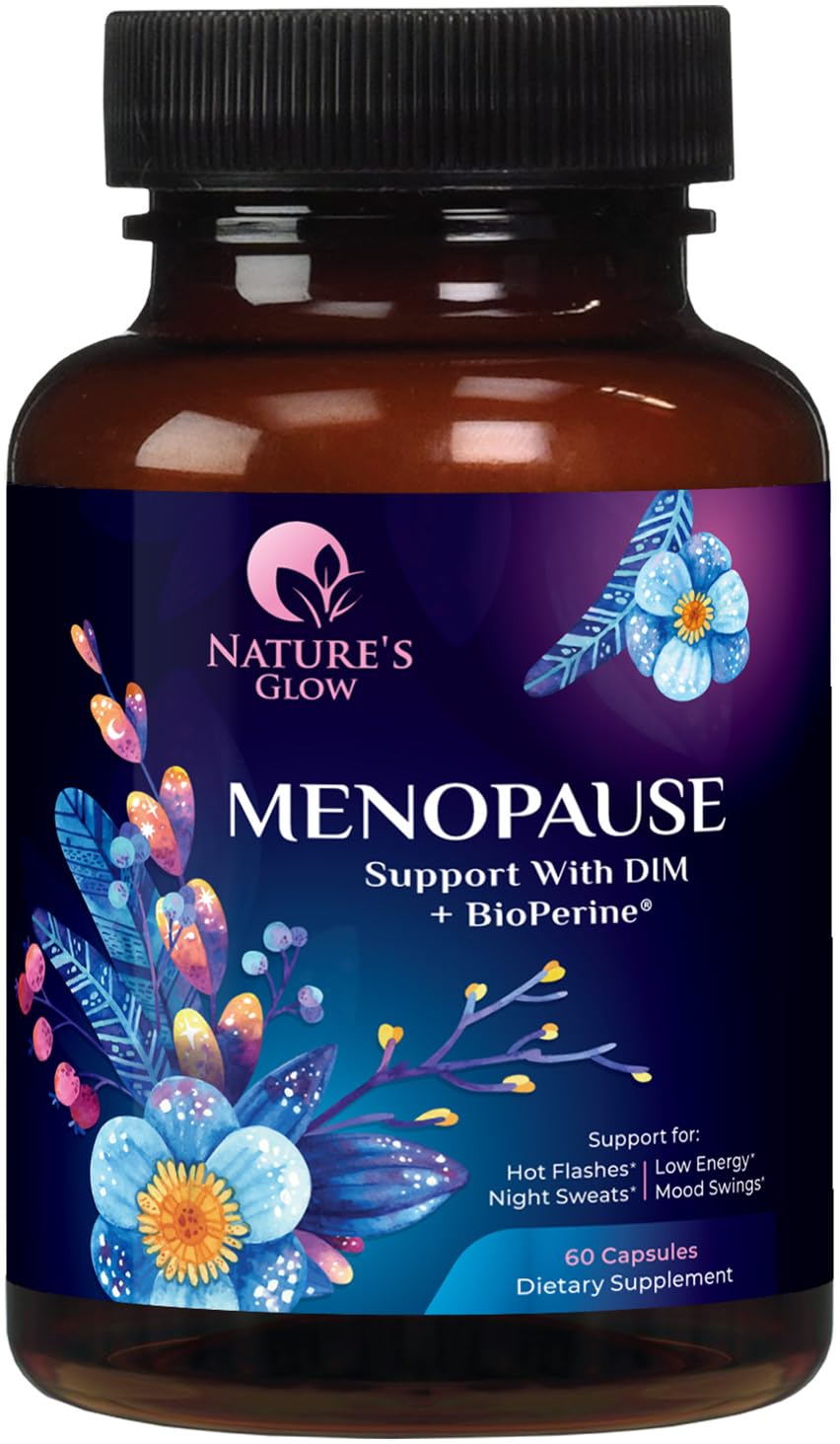 Menopause Supplements for Women with DIM - Natural Hormone Support for Women, Menopause Relief and Balance Antioxidant for Energy & Skin Health, Hot Flashes and Night Sweats Support - 60 Capsules