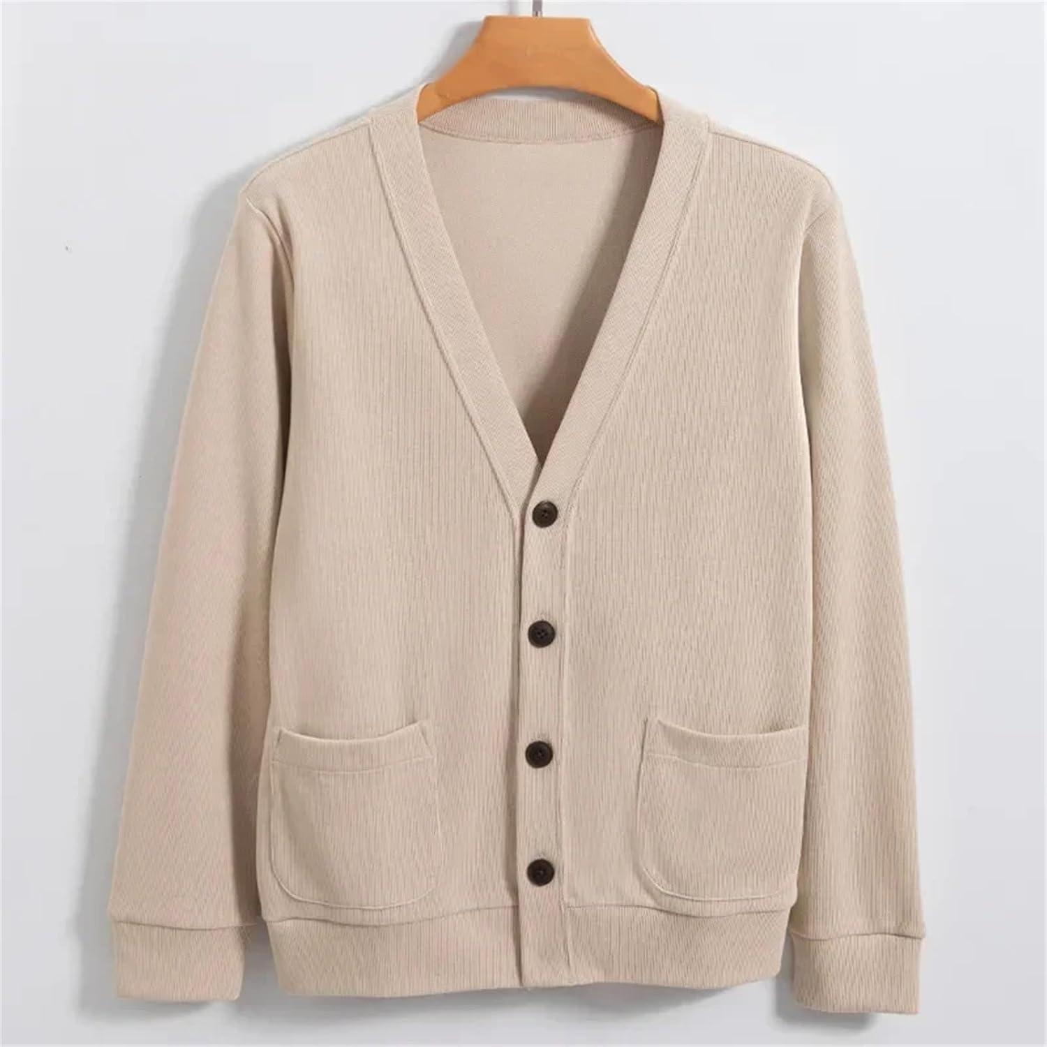 Men's Fall Cotton Knit Cardigan – Fashion V-Neck Casual Sweater Soft Outerwear