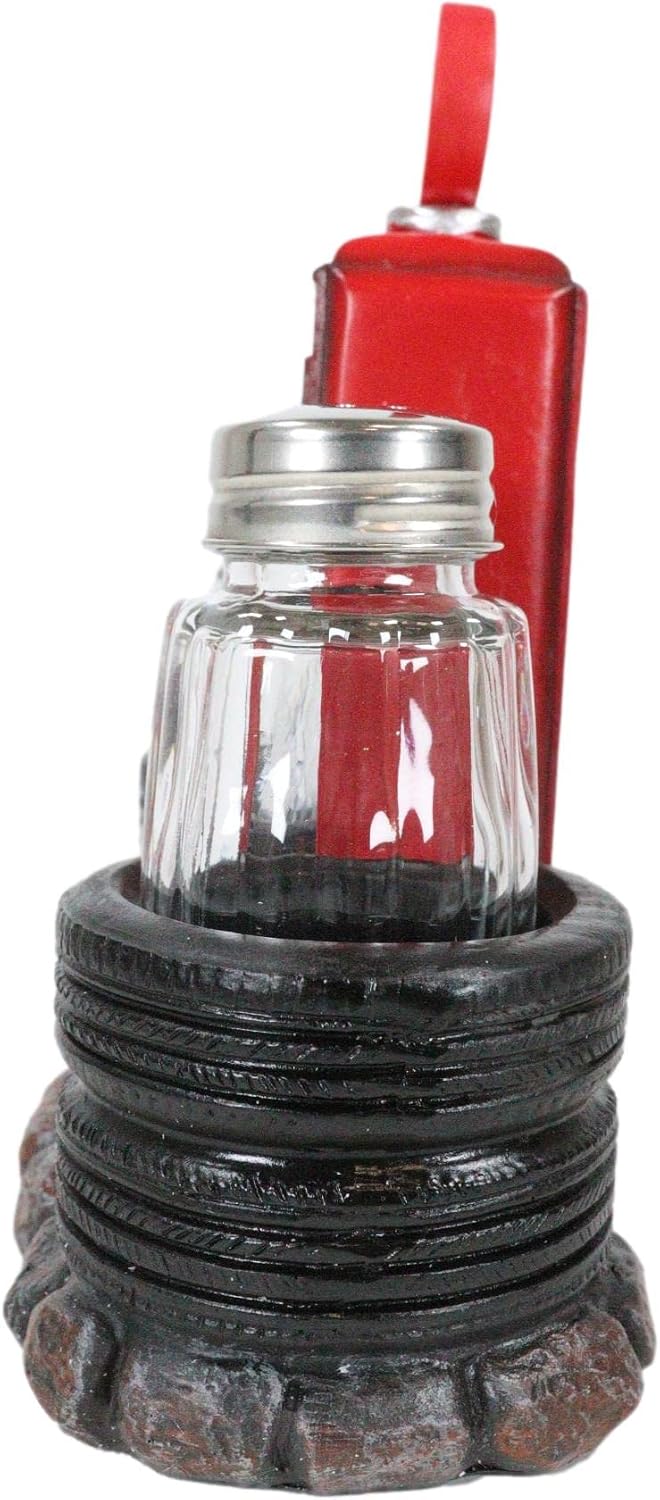 Ebros Gift Vintage Nostalgia Route 66 Highway Stop Old Fashioned Red Gas Pump Station Salt And Pepper Shaker Holder Figurine Cross Country Road Trip Lovers Kitchen Accent