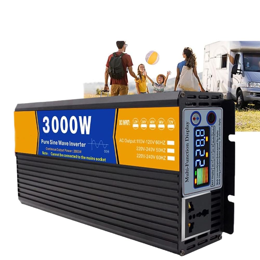 2v to 110v,Strona główna Przetwornica napięcia sinusoidalnego dużej mocy 12 V 24 V 48 V 60 V 72 V na 110 V 220 V, 3000 W Falownik samochodowy z wyświetlaczem