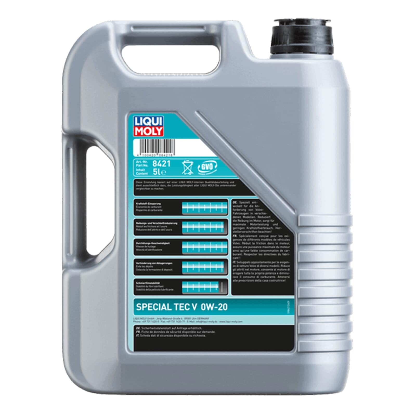 Liqui Moly Special Tec V 0W-20 | 5 L | Synthesetechnologie Motoröl | Art.-Nr.: 8421 | 8421 / 20632, Special Tec V 0W-20