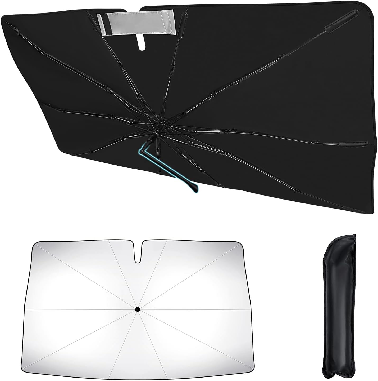 [2025 Upgrade] Rilsen Windshield Sun Shade Umbrella for 2018-2025 Honda Odyssey LX,EX,EX-L,Touring,Elite Minivan Front Car Window Shades Double Foldable Sunshades Keep Cool and Protect Interior