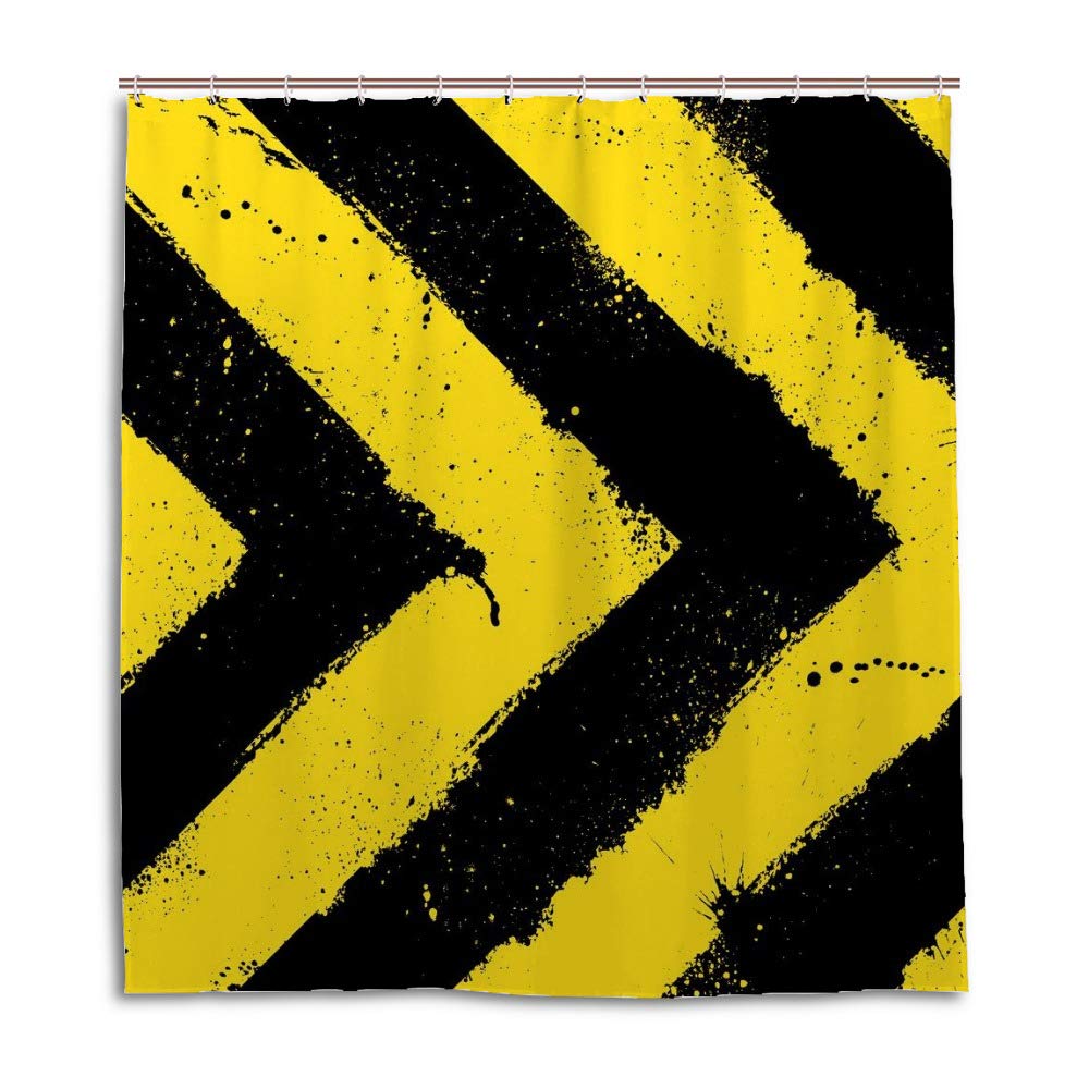 Rideau de douche imperméable à motif jaune 180x180 cm pour salle de bain moderne