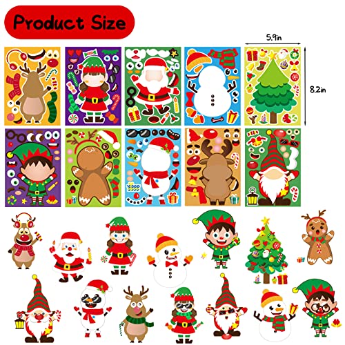30 Sheets Christmas Crafts Stickers Make Your Own Stickers Make A Face Stickers Christmas Activities Games Xmas Party Favors Supplies Diy Craft For Toddler Kids #TOP1