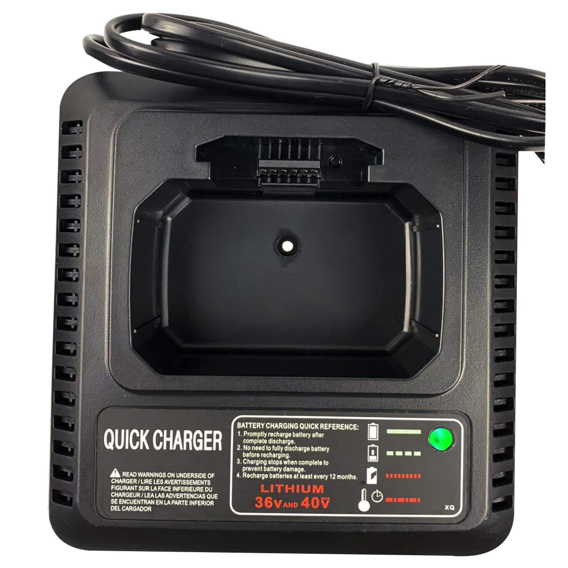 Replace Black and Decker 40V Charger LCS36 LCS40 Compatible with Black+Decker 36V/40V Lithium Battery LBXR36 LBXR2036 LBX36 LBX1540 LBX2040 LBX2540 LST540 LCS1240 LST136W