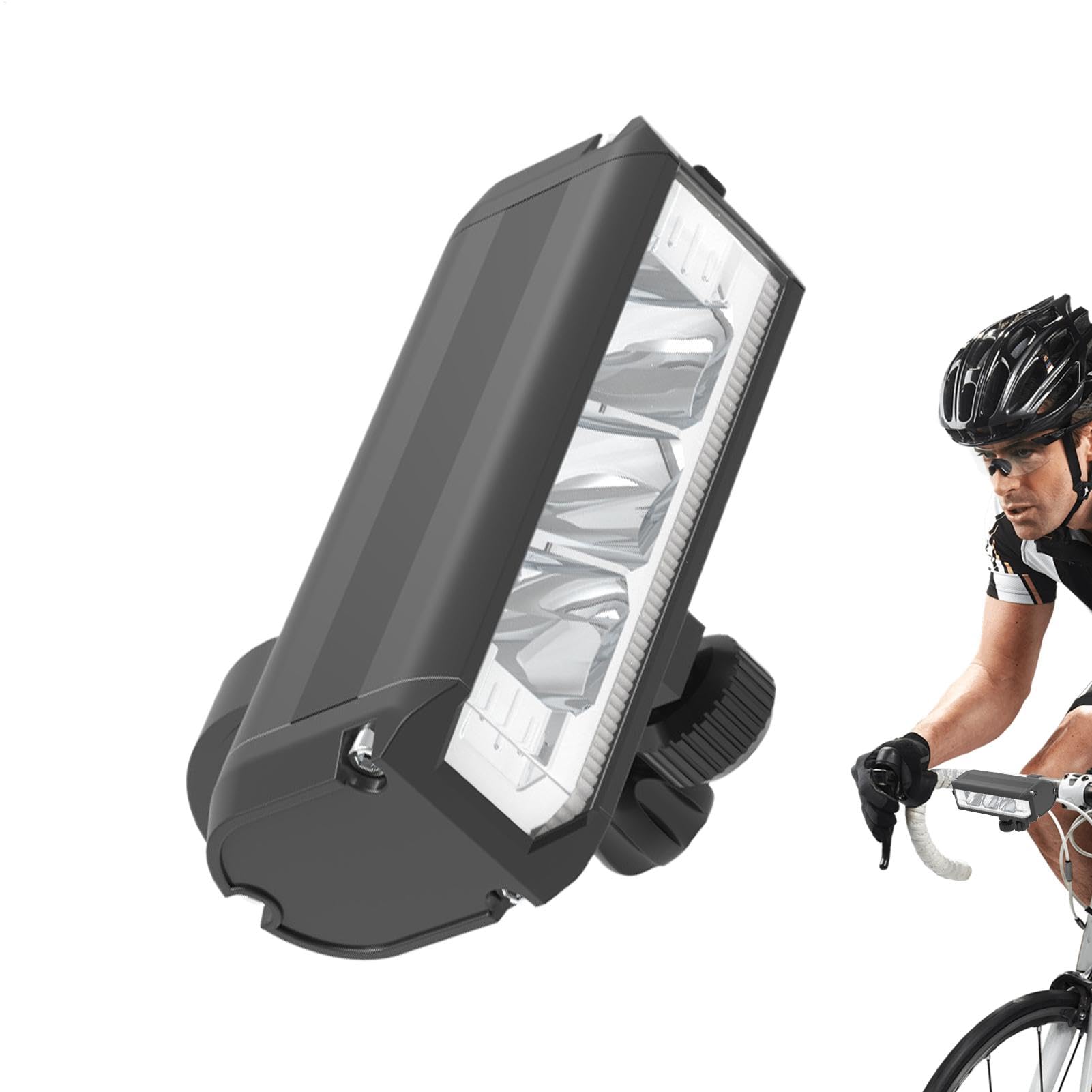 Faro Impermeabile Per Bici LUCE BICICLETTA LED RICARICABILE Energia Solare Faro Fanale Bici