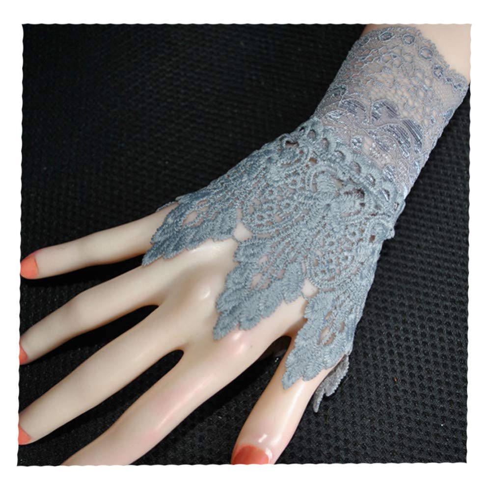 Découpe de Dentelle Crochet Fausse Manche Décorer Trompette Poignets Enfants Poignet en Dentelle, Gris - Taille Unique