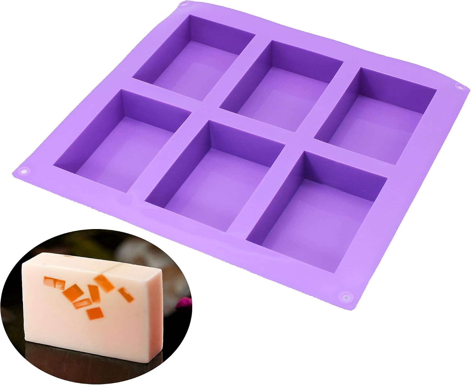 X-Haibei Plain Basic Rectangle Soap Mold Silicone HP Soap Lotion Bar Making Mould Supplies