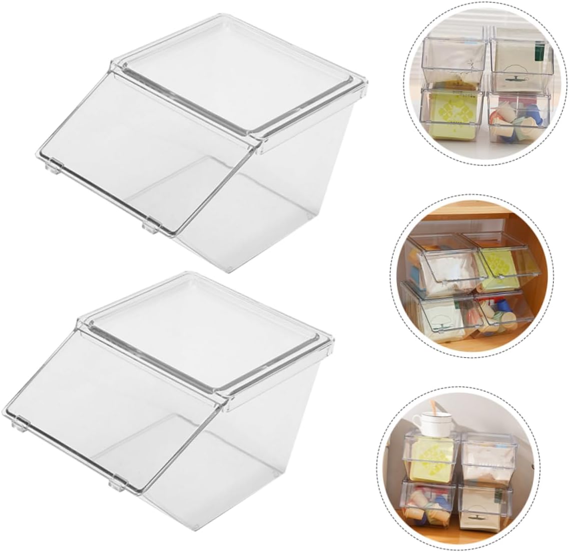 SOLUSTRE 4pcs Tea Bag and Coffee Organizer Set Acrylic Storage Box with Lid for Tea Bags Sugar Packets and Snacks Stylish and Space-saving Desktop Holder