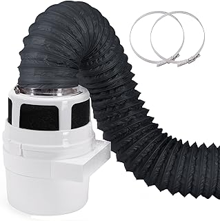 【Atualizado】 Kit de ventilação de secador interno 3 em 1 para secadoras de roupas elétricas - com duto Proflex preto de camada dupla de 10 x 1,5 m