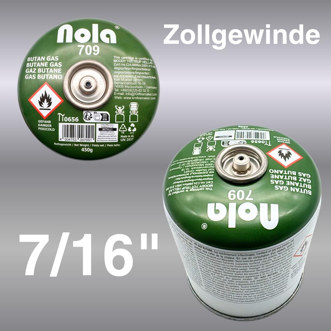 NOLA 450g Gaskartusche mit Schraubventil – Propan-/Butan Gas Kartusche EN417 – Ventilkartusche für Campingkocher, Gaskocher & Gasgrill – Outdoor Campinggas Schraubkartusche (8, Weiß)