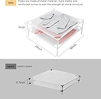 Vista 7 de Tendedero de secado de ropa, 2 capas para suéter plano, de malla, para interiores y exteriores, color blanco