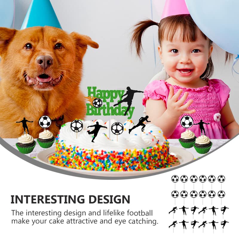 39 Stuks Taartdecoratie Voetbal Decoratie, Kindervoetbaltaart Decoratiefiguren, VoetbalDecoratie, Taarttoppers voor Verjaardagsfeestjes voor Jongens