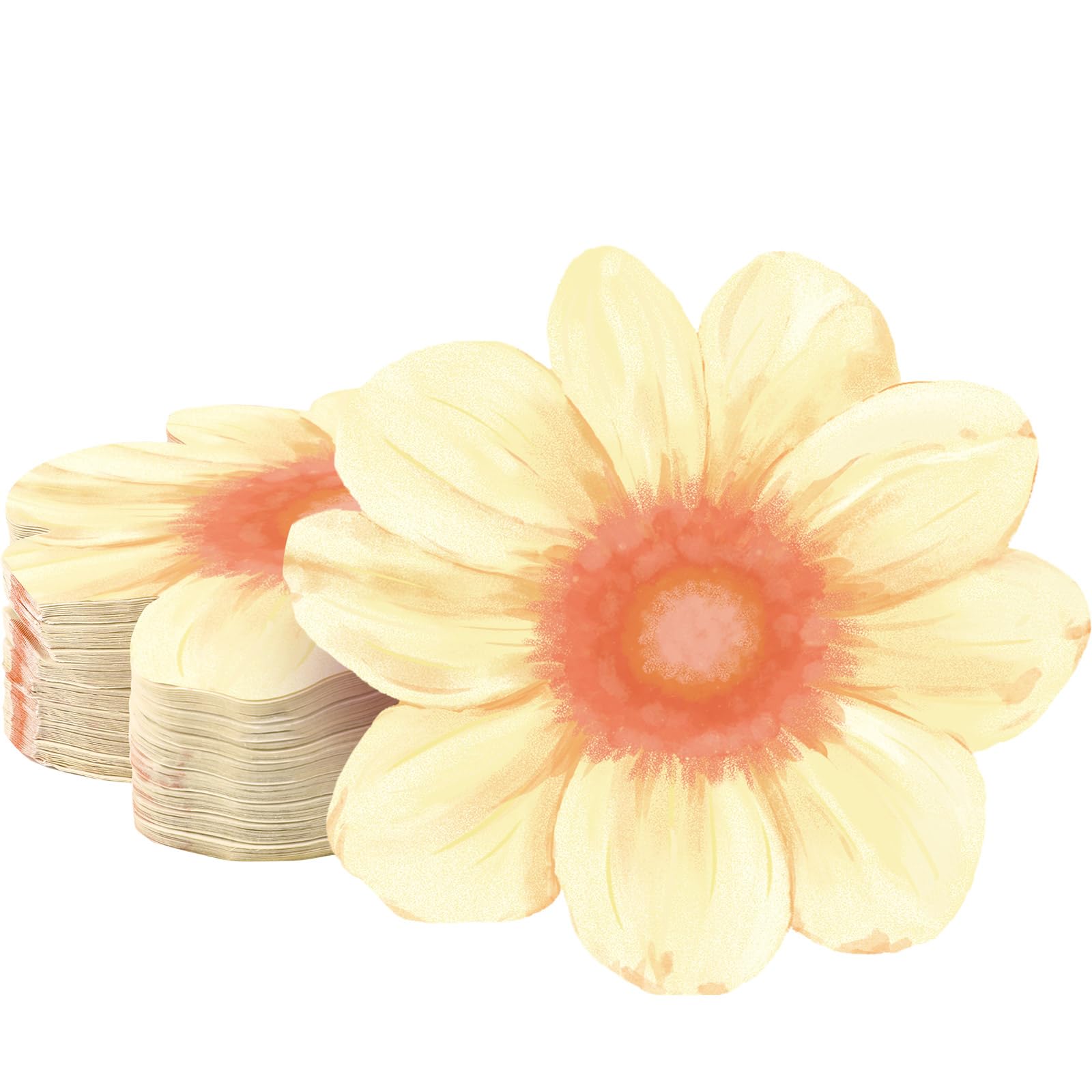 Photo 1 of Qilery Floral Paper Napkins, Yellow