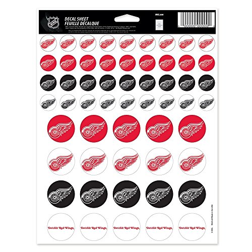 NHL Detroit Red Wings Vinyl Sticker Sheet, 8.5
