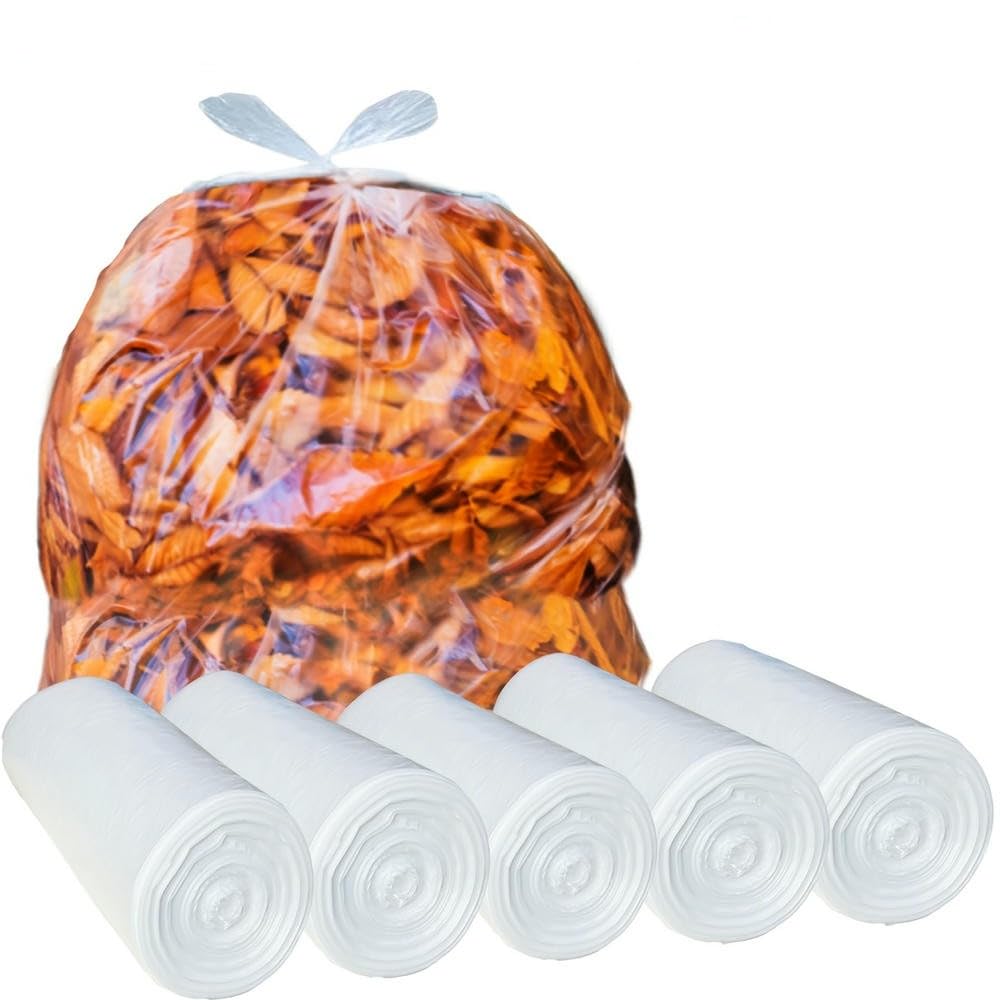 NYSDM 125 Sacchi per la Spazzatura delle Foglie del Prato Sacchi per Il Riciclaggio in plastica Trasparente Resistente Sacchi per la Spazzatura Multiuso Casa Commerciale Esterno