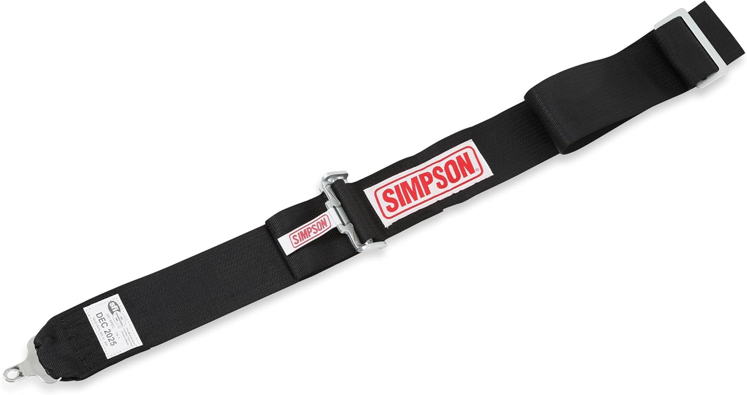 SIMPSON Racing 29110BK Harness - Camlock - 5 Point - SFI 16.1 - Pull Down - Bolt In - 55 inch L - Black - Each