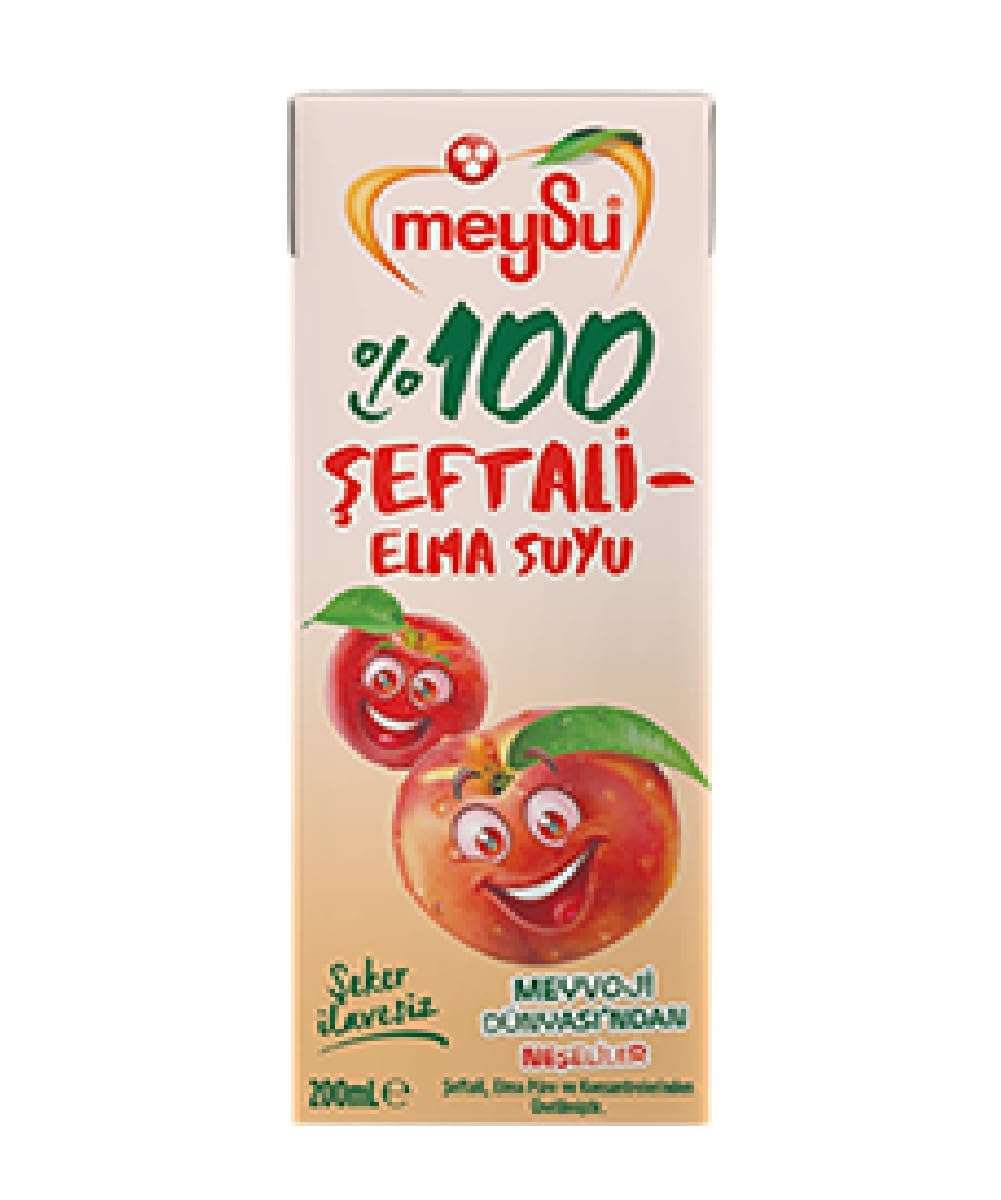 Meysu%100 Şeftali-Elma Suyu 200 Mililitre 6lı paket