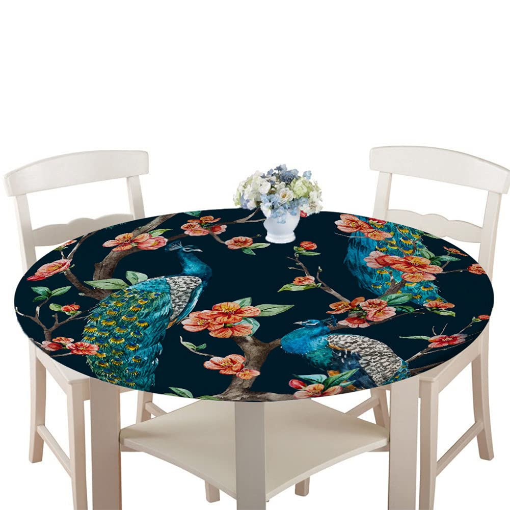 FANSU Rotondo Tovaglia Impermeabile Antimacchia, 3D Animale Stampa Tovaglie Antipolvere Interno ed Esterno Copritavolo Decorativa Matrimonio Alberghi Cucina (Gatto Giallo,Diametro 150cm