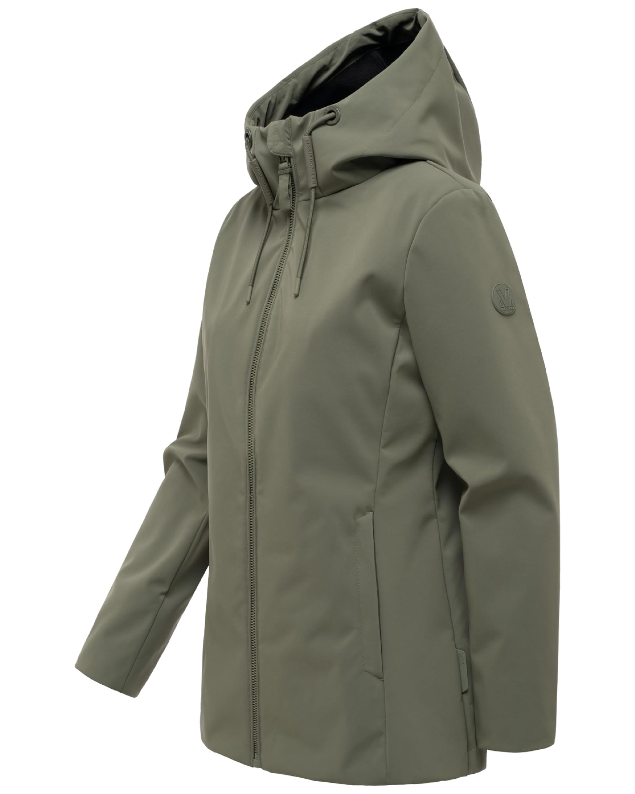 MARIKOO Damska kurtka przejściowa Soft Feel z podszewką polarową, wiatroszczelna i wodoodporna kurtka funkcyjna z kapturem, Minaa 16 XS-3XL
