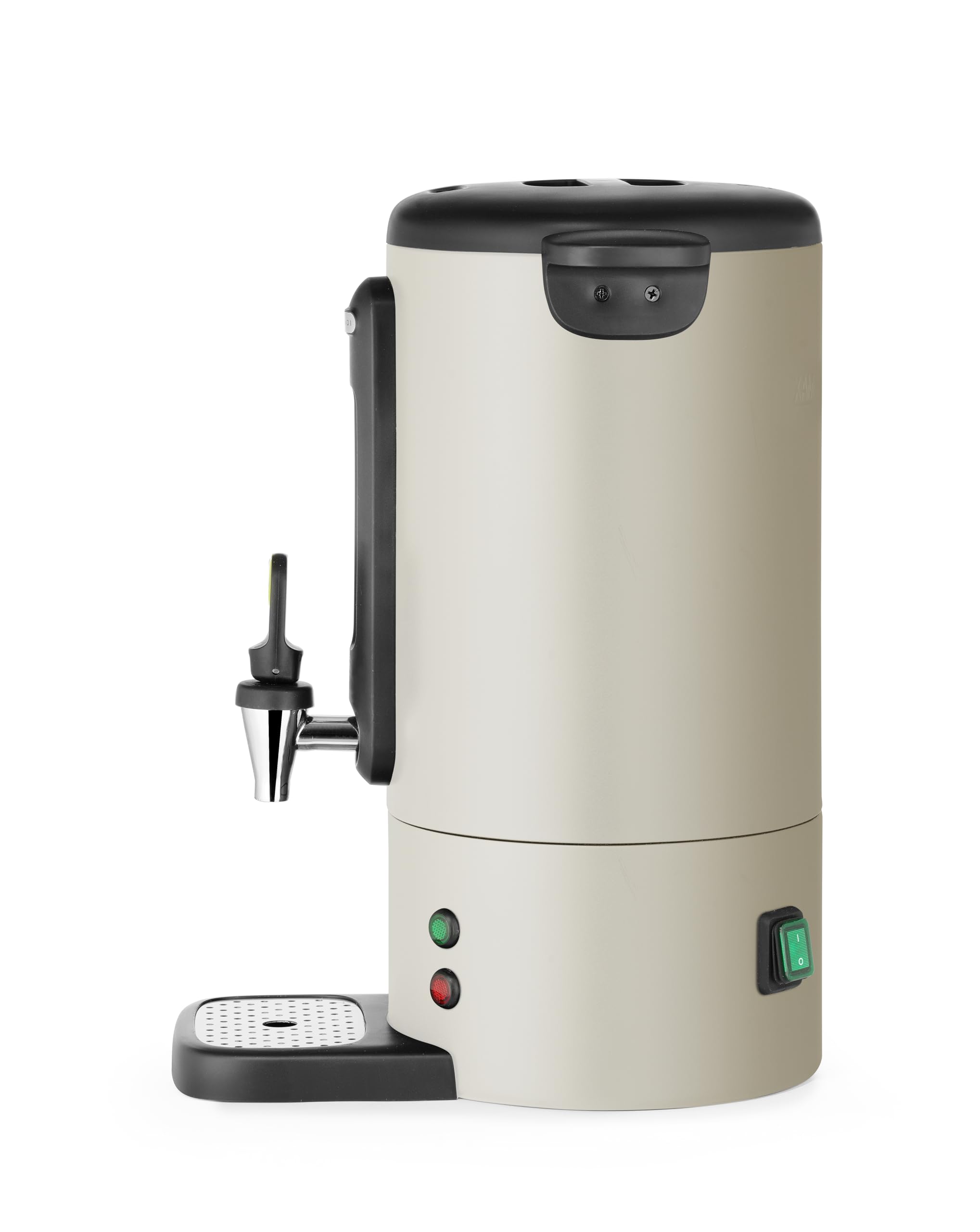 HENDI Percolateur à café 7L UNIQ, cafetière à percolation avec paroi simple et robinet anti-gouttes, filtre intégré, 230V, 50/60Hz, 1050W, 307x330x(H) 450mm, blanc cassé, Inox, PP