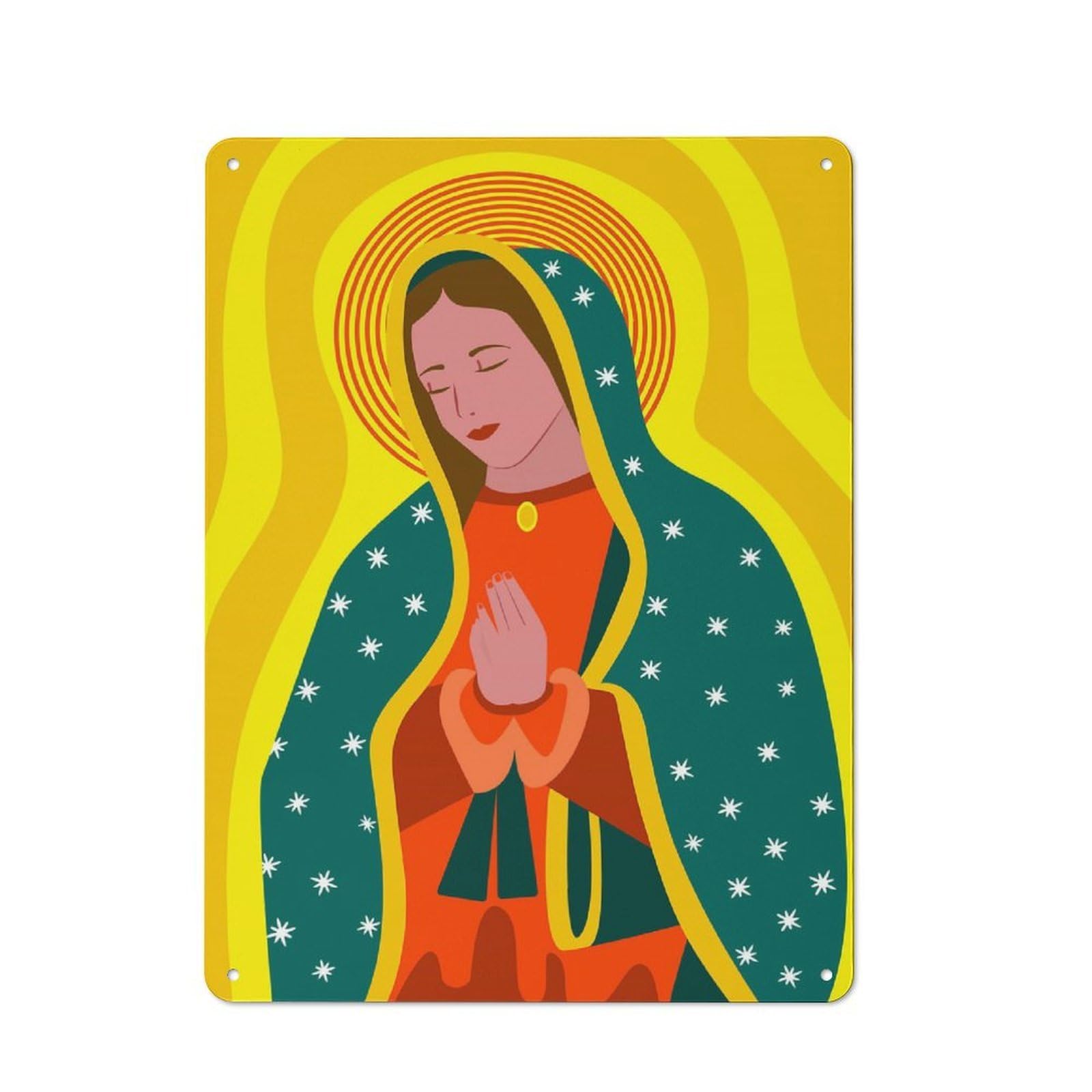 Junmoney Pop Virgen De Guadalupe Vintage Tin Sign 40X30cm For Café Or Home Bar, With Clear Vintage Wall Decor Character