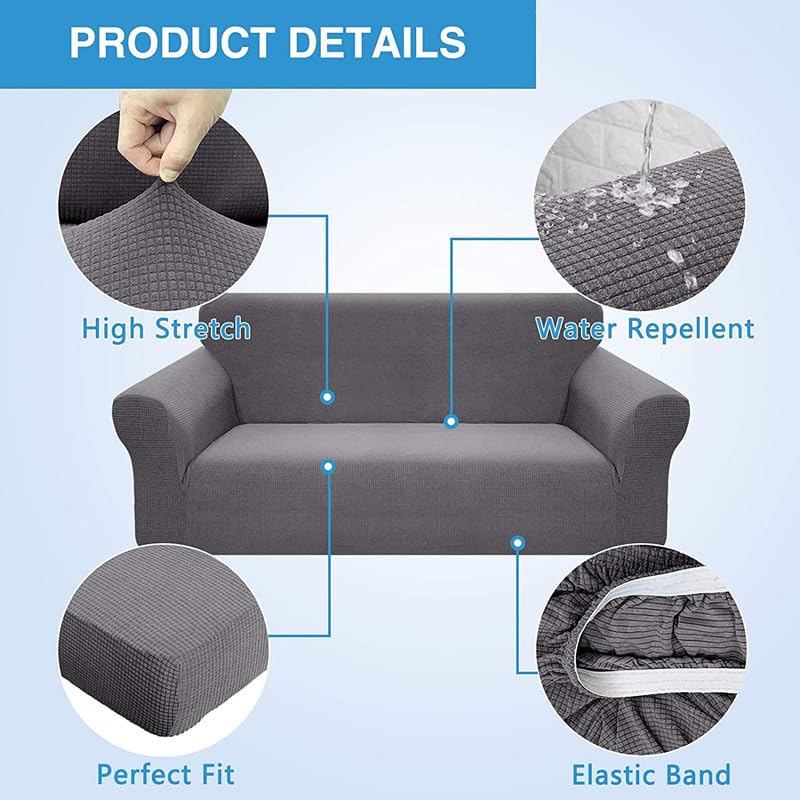 Funda protectora extraíble y lavable para sofás de 3 plazas gris 2