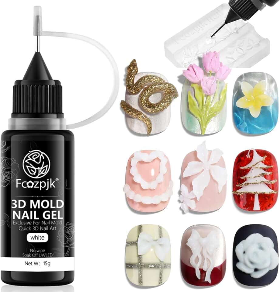 Gel Para Escultura 3D, 15G, Gel De Moldagem Branco Para Moldes De Silicone Para Unhas, Secagem Rápida, Cola Para Modelagem, Escultura De Flores, Decoração De Unhas, Faça Você Mesmo, Manicure