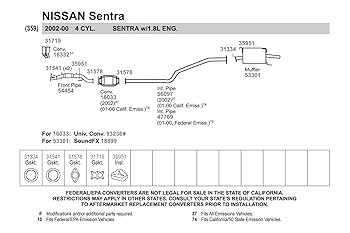 Amazon.com: Walker 56097 Exhaust Pipe for Nissan Sentra