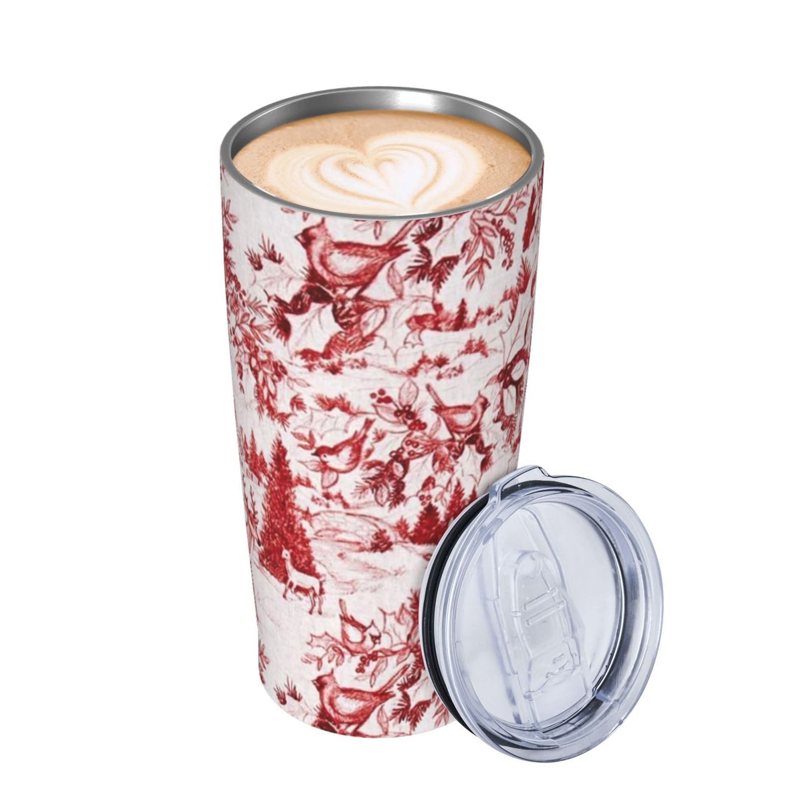 Tazza termica portatile in acciaio inox con stampa di cervo e orso selvatico