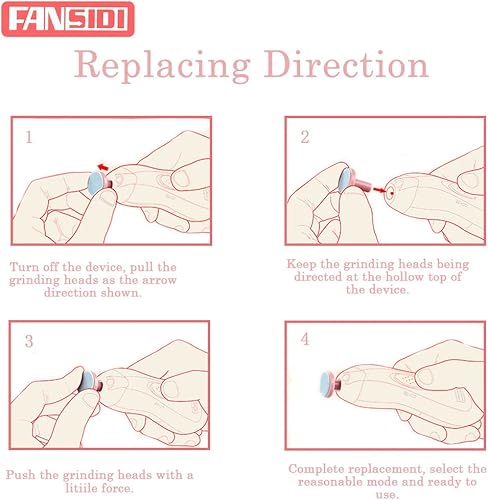 Miniatura 3 de Fansidi Almohadillas de repuesto eléctricas para limas de uñas para bebés, almohadillas de papel de lija eléctricas para recortadoras de uñas para