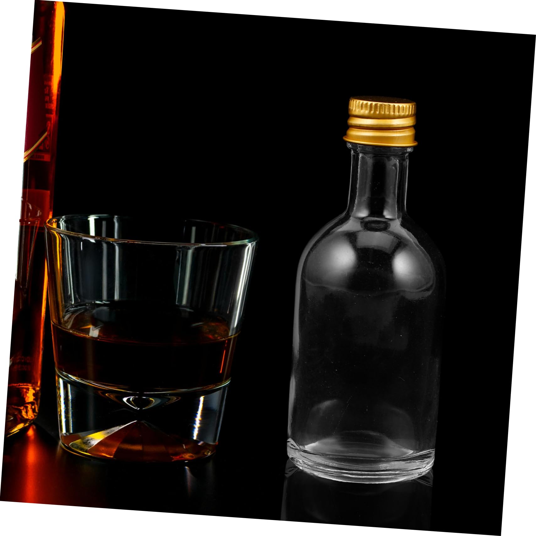 Levemolo 10 Kleiner Flaschen aus Glas mit Deckel 50ml Tragbar und Benutzerfreundlich Transparente Kleine Fläschchen zum Aufbewahren Verschiedener Flüssigkeiten
