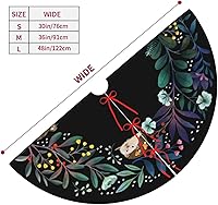 Vista 3 de Falda de árbol de Navidad con corona de bosque de 36 pulgadas para Navidad, vacaciones, Año Nuevo, fiesta, alfombra circular para árbol, ornamentos