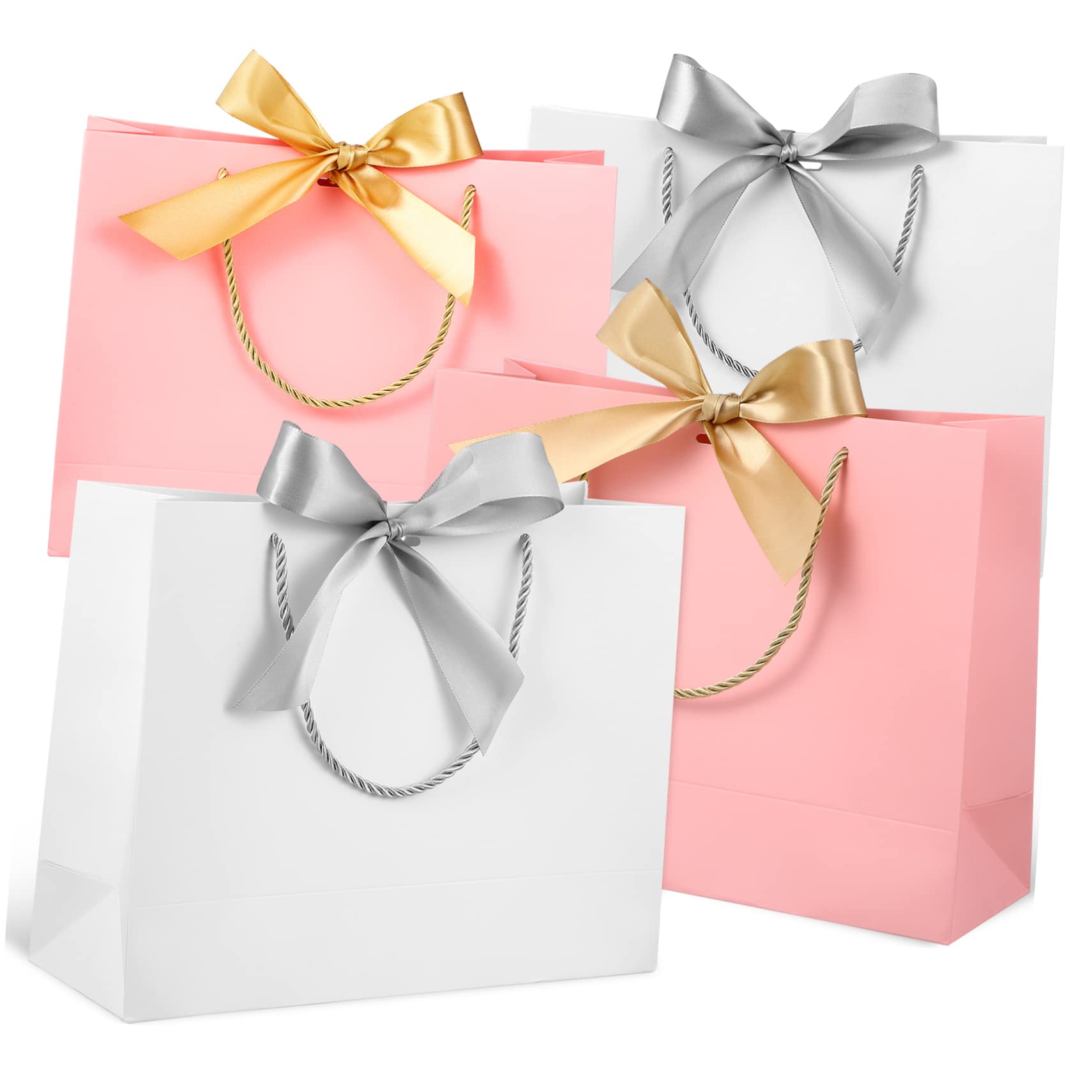 SOESFOUFU 10stücke Papiertüten Mit Griffen Geschenktüten Aus Papier Tragbare Einkaufstüten Für Partys Hochzeiten Feiern Und Shopping