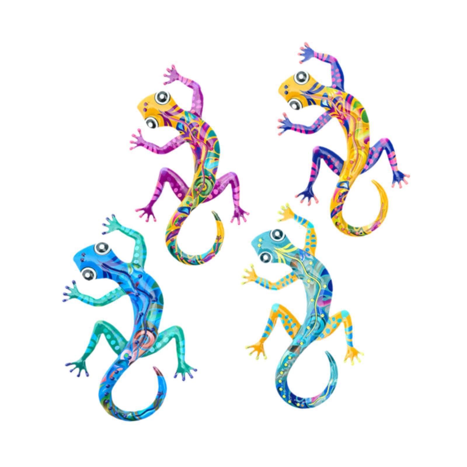 Yixannx Vibrant Gecko Wall Sculpture Metal Art Stunning Display For Indoor Outdoor Spaces Enhancing Gardens Dining Rooms And Offices Iron Wall Decor Office